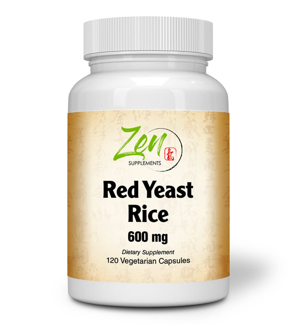 Zen Supplements - Red Yeast Rice 600mg Supports Healthy Cholesterol Levels & Cardiovascular System 120-Vegcaps