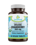 Livamed - Organic Cranberry 500 mg Veg Tabs  30 Count - Vitamins Emporium