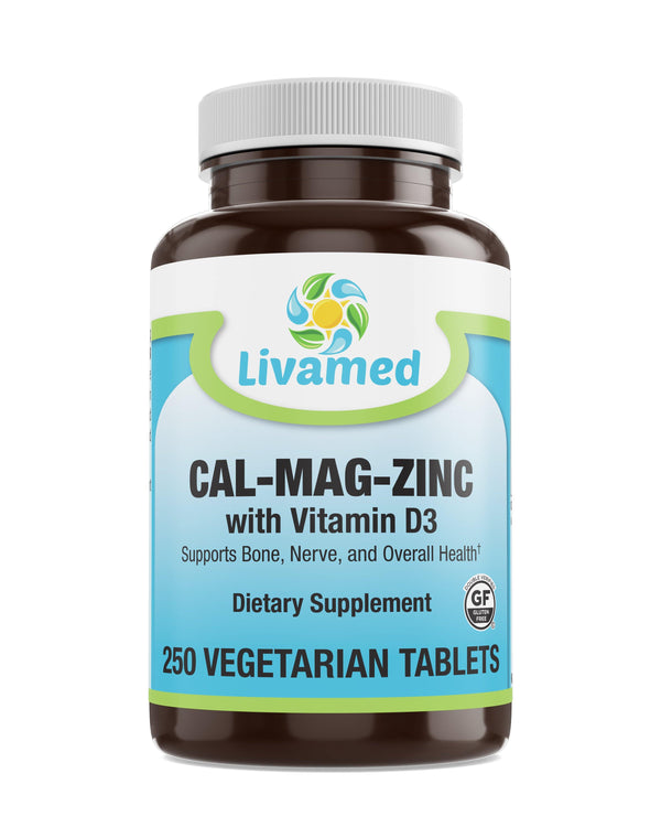 Livamed - Chelated Cal-Mag plus Betaine HCl Veg Tabs 250 Count - Vitamins Emporium