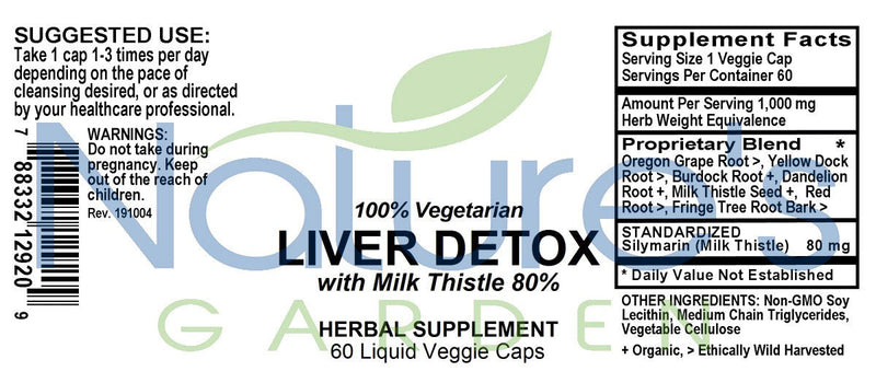 Liver Detox (w/ Milk Thistle) - 60 Liquid Veggie Caps