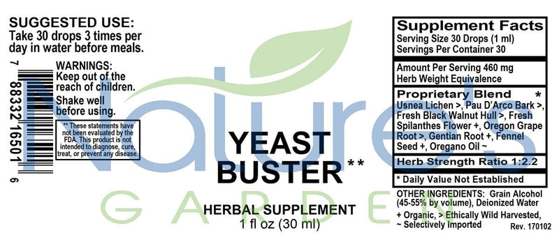 YEAST BUSTER -Candita Rescue - 1 oz Liquid Herbal Formula