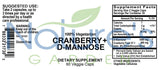 Cranberry + D-Mannose Supplement Plus Vitamin C - 60 Veggie Caps