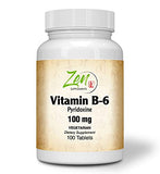 Best Vitamin B6 - 100mg Pyridoxine Vitamin B-6 Tablet - Support Cardiovascular Health, Healthy Immune System, Brain & Nerve Function