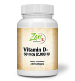 Vitamin D-3 2000 IU 250-Softgel - Supports Healthy Muscle Function, Bone Health & Immune Support