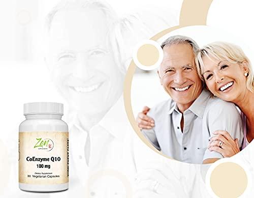CoEnzyme Q10 100mg - Coq 10 in Vitamin E Oil - Antioxidant Support, Heart Health, Energy, Healthy Cholesterol & Blood Pressure - Non-GMO & Gluten Free 30-Vegcaps
