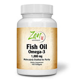 Omega-3 1000 Mg - Omega-3 Burpless Fish Oil Supplement with 100 Softgel Capsules