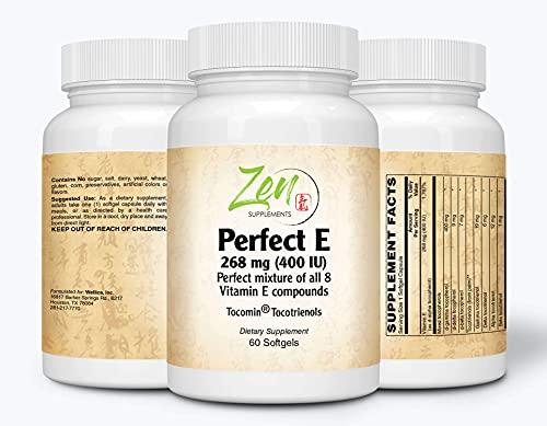 Full Spectrum Perfect-E - Vitamin E Complex with Mixed Tocopherols and Tocotrienols - Non-GMO Complete E Vitamin - 60 Softgels