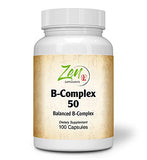 Advanced B-Complex 50 - Full-Spectrum B Vitamin Supplement with Folic Acid, Biotin, Inositol - Support Immune and Cardio Health, Energy Metabolism - 100 Caps