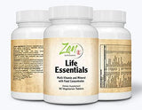 Whole Food Life Essentials Multivitamin - Full-Spectrum Vitamins, Minerals, Super Food Nutrients, PhytoAlgae, Greens Blend - 90 Tab