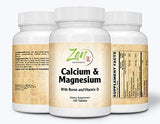 Zen Supplements - Hi Potency Calcium & Magnesium with D3 & Boron for Enhanced Absorption, Supports Bone Health & Bone Density 100-Tabs