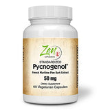 Pycnogenol 50mg - Standardized French Maritime Pine Bark Extract for Antioxidant & Inflammation Support - Non-GMO, Gluten & Soy Free 60-Vegcaps