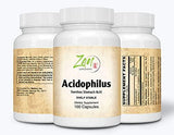 Zen Supplements - Acidophilus 500 Million CFU and 4 Strains, Shelf Stable 100-Caps - Supports The Alleviation of Occasional Gas and Constipation Plus Symptoms of Lactose Intolerance