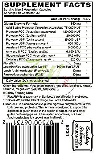 Zen Supplements - Gluten-Ade Digestive Enzyme Formula with Acidophilus & Prebiotics 60-Vegcaps