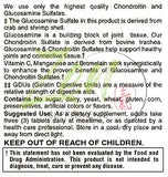 Glucosamine Chondroitin Plus for Men and Women with Bromelain, Manganese, Potassium, Best Glucosamine Supplement 180 Tabs
