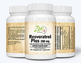 Resveratrol Plus 200mg - Pure Grape Seed Trans Resveratrol for Antioxidant & Cardiovascular Support - Non-GMO & Gluten Free 60-Vegcaps