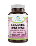 Livamed - Hair, Skin & Nails Multivitamin with Trace Minerals Veg Tabs - Vitamins Emporium