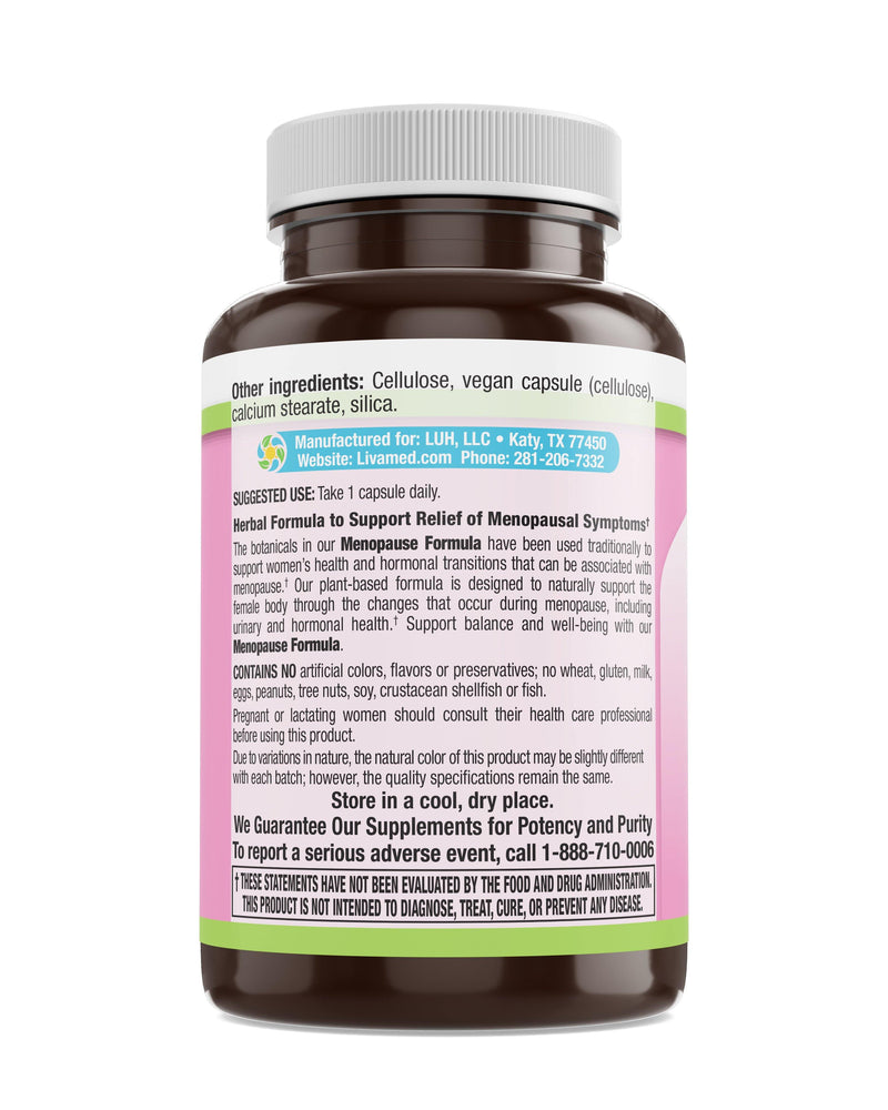 Livamed - Menopause Formula Veg Caps 90 Count - Vitamins Emporium