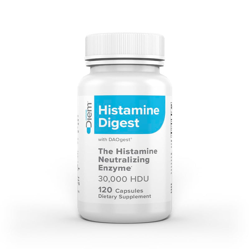 Omne Diem Histamine Digest DAO 30,000 HDU - 120 Caps - Histamine Neutralizing Enzyme - Relieve Histamine Intolerance with Diamine Oxidase