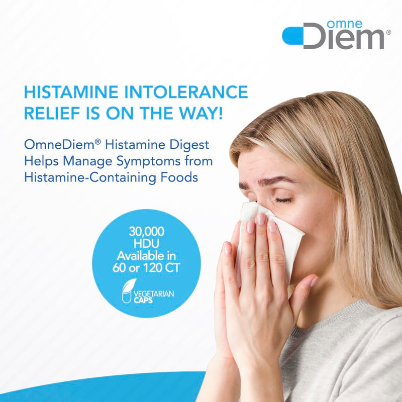 Omne Diem Histamine Digest DAO 30,000 HDU - 120 Caps - Histamine Neutralizing Enzyme - Relieve Histamine Intolerance with Diamine Oxidase