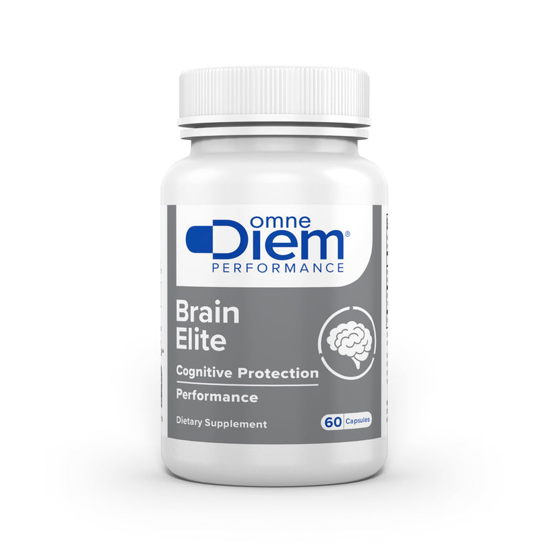 Omne Diem Brain Elite Capsules - Citicoline & Vitamin B12 Supplement for Cognition, Memory & Focus - with Patented Sesame Extract to Support Brain Cell Metabolism - Improved Sports Performance - 60ct