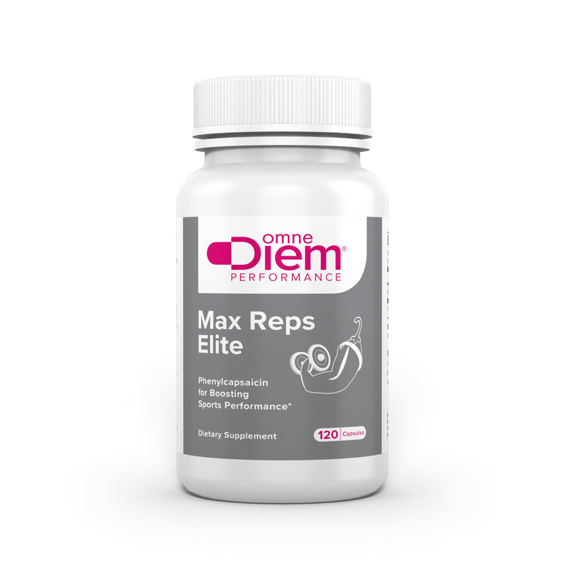 Omne Diem Max Reps Elite Capsules - Phenylcapsaicin Sports Performance Dietary Supplement - Supports Maximum Workout and Recovery & Reduces Fatigue - for Men & Women - 120 ct