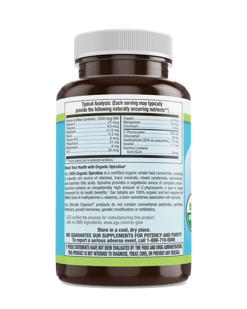 Livamed - 100% Organic Spirulina 500 mg Veg Tabs 250 Count - Vitamins Emporium