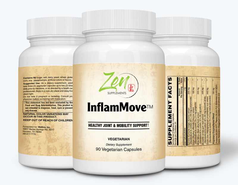Inflammove - Best Supplement for Joint Health, Healthy Skin & Anti Inflammatory Support, Enzyme & Herbal Blend with Turmeric Curcumin, Ginger, White Willow Bark, Boswellia Extract and More -90 VegCap