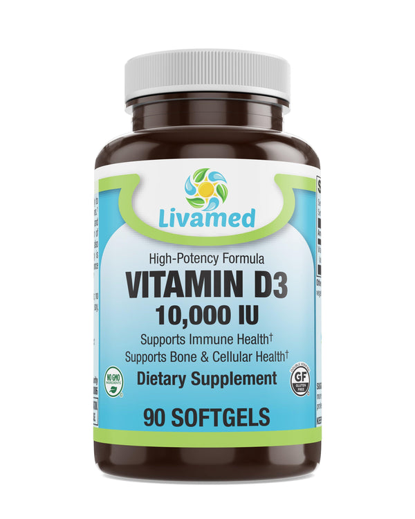 Livamed - Vitamin D3 10,000 IU Softgel 90 Count - Vitamins Emporium