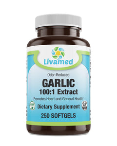 Livamed - Garlic 500 mg 100:1 Extract Odor-Reduced Softgels 250 Count - Vitamins Emporium