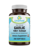 Livamed - Garlic 500 mg 100:1 Extract Odor-Reduced Softgels 250 Count - Vitamins Emporium
