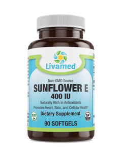 Livamed - Non-GMO Sunflower E 400 IU Softgels 90 Count - Vitamins Emporium