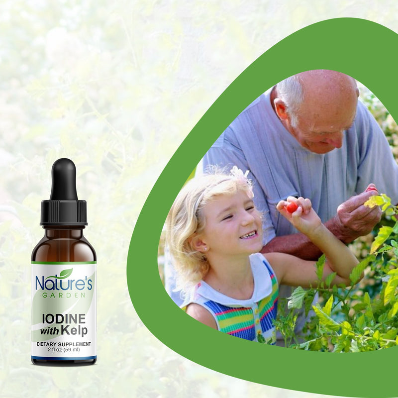 Iodine w/ Kelp - 2 oz Liquid Vitamins - Kosher/Vegan - 1300 Servings - Helps Support Thyroid Health