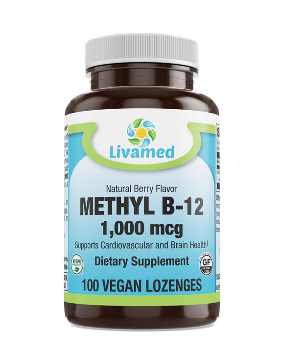 Livamed - Methyl B12 1,000 mcg Veg Lozenge - Natural Berry Flavor 100 Count - Vitamins Emporium