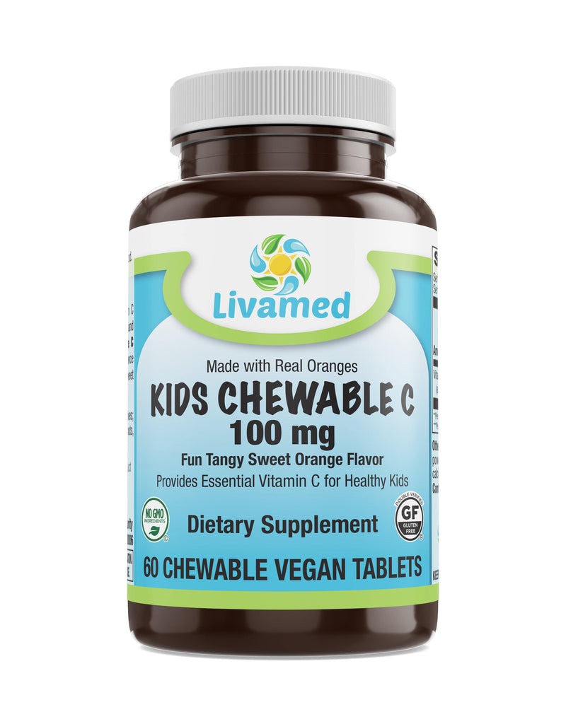 Livamed - Kids Chewable C 100 mg Veg Tabs 60 Count - Vitamins Emporium