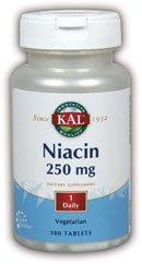 Kal 250 Mg Niacin Tablets, 100 Count - Vitamins Emporium