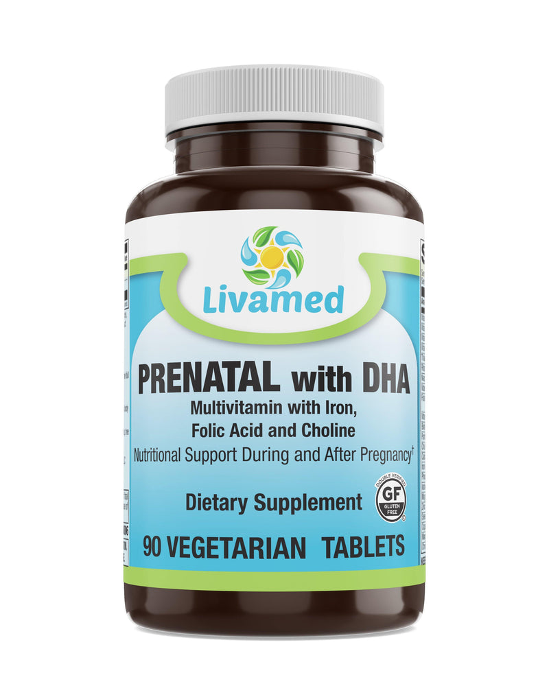 Livamed - Prenatal with DHA Veg Tabs 90 Count - Vitamins Emporium