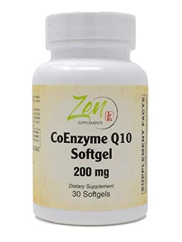 CoEnzyme Q10 200mg - Coq 10 in Vitamin E Oil - Antioxidant Support, Heart Health, Energy, Healthy Cholesterol & Blood Pressure - Non-GMO & Gluten Free 30-Softgel