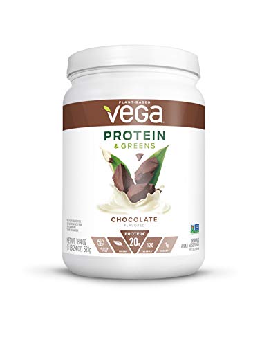 Vega Protein and Greens, Chocolate, Plant Based Protein Powder Plus Veggies - Vegan Protein Powder, Keto-Friendly, Vegetarian, Gluten Free, Soy Free, Dairy Free, Lactose Free (16 Servings, 1lb 2.4 oz)