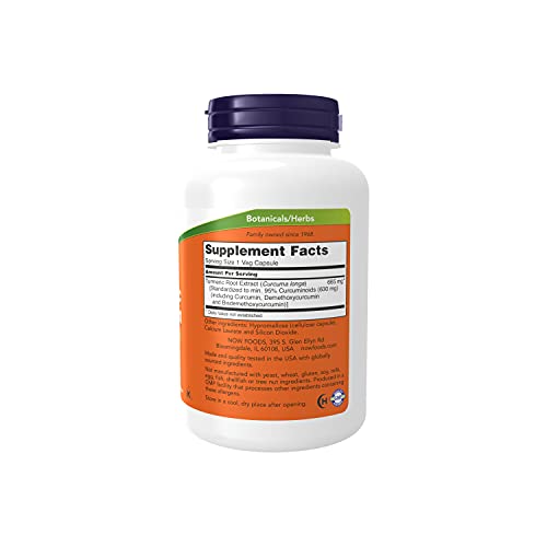 NOW Supplements, Curcumin, derived from Turmeric Root Extract, 120 Veg Capsules