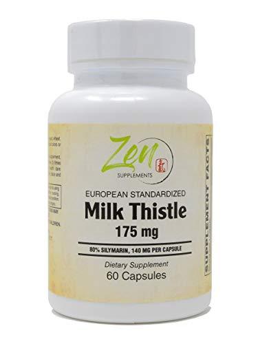 Milk Thistle 175mg - 80% Silymarin Milk Thistle Extract for Maximum Liver Support, Turmeric Root & Artichoke Extract for Liver Detox, Cleanse & Maintain Support - Non-GMO & Gluten Free 60-Caps