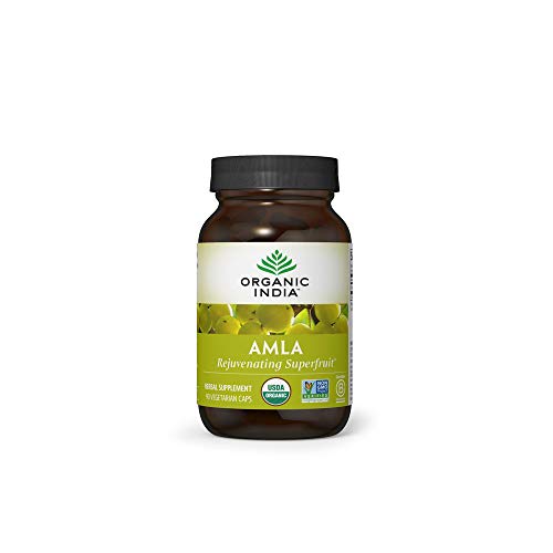 Organic India Amalaki Herbal Vitamin Supplement - Immune Support, Vitamin C, Vegan, Gluten-Free, Kosher, Ayurvedic, Antioxidant, USDA Certified Organic, Non-GMO - 90 Capsules