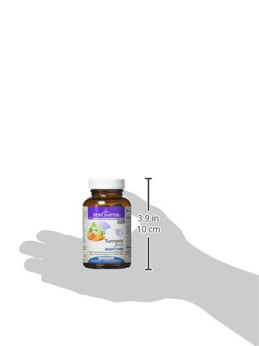 New Chapter Turmeric Supplement + Sleep Aid - Turmeric Force Nighttime for Sleep Support with Valerian Root + Ginger + NO Black Pepper Needed + Non-GMO Ingredients - 60 Vegetarian Capsule