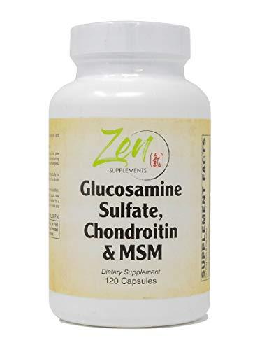 Glucosamine Sulfate Chondroitin MSM - Natural Joint Pain Relief Supplements for Men and Women with Manganese, Potassium for Joint Health, Cartilage & Tissue, Inflammation, Shell-Fish Free - 120 Caps