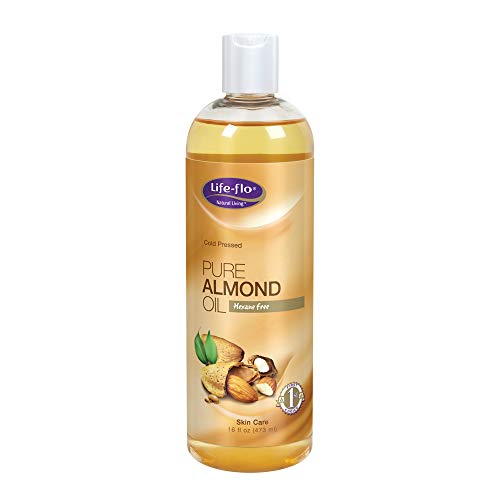 Life-flo Pure Almond Oil | Natural Skin & Hair Moisturizer w/Omega 3, 6, 9 | Lotion, Cream & Massage Oil Base | Cold Pressed & No Hexane | 16oz