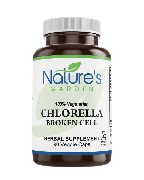 Chlorella - 90 Veggie Caps with Organic Chlorella Vulgaris Powder
