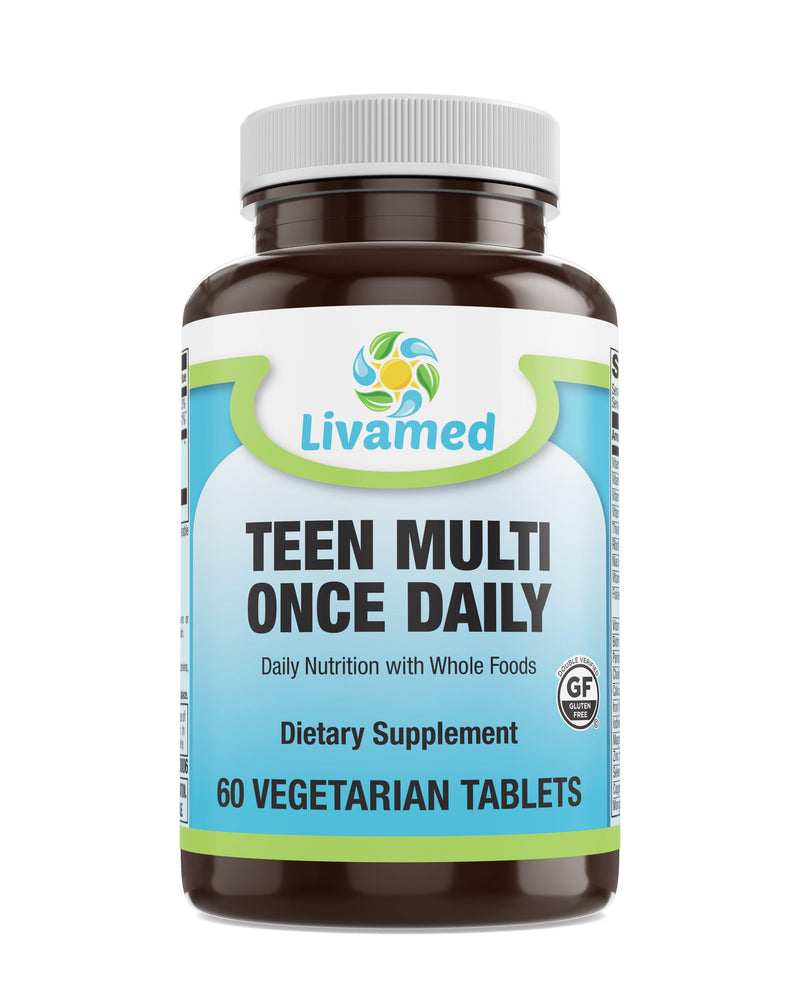 Livamed - Food Rich Teen Multivitamin Once Daily Veg Tabs 60 Count - Vitamins Emporium