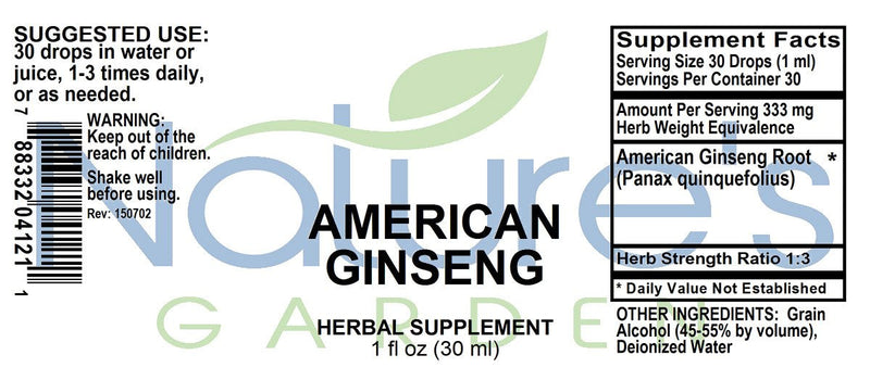 Ginseng, American - 1 oz Liquid Single Herb