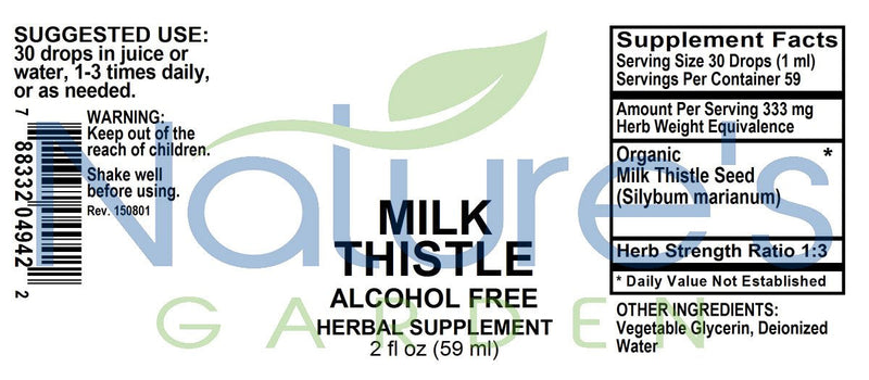 Milk Thistle (Alcohol Free) - 2 oz Liquid Single Herb