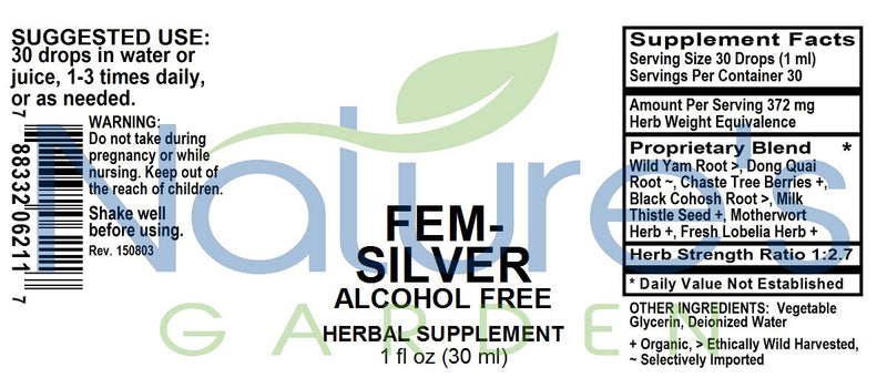 FEM-SILVER (Alcohol Free) - 1 oz Liquid Herbal Formula