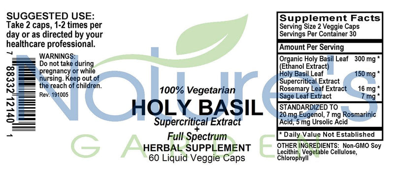 Holy Basil  - 60 Liquid Veggie Caps